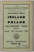 Republic of Ireland (FA of Ireland) v Poland programme, played at Dalymount Park, 13th November