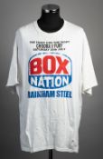 Tyson Fury white training t-shirt v Chisora, the Bout II was held at London Excel Arena, 24th