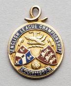 Football League Division Two championship medal awarded to a Bradford City player in season 1907-08,