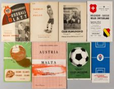 Selection of overseas international football programmes, 1950s onwards, including Belgium (3) v