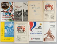 England away programmes v Norway, Denmark & Sweden, 18/5/1949, 29/6/1966, 9/9/1981; sold with v