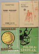 Scotland away programmes v Poland, Norway & Finland, 1954-65, v Poland 1st June 1958 and 23rd May