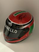 Giacomo Agostini (Italy) signed Italian Moto GP ½ Scale Mini helmet, signed on helmet with black