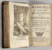 Real tennis novel published in 1703: "Memoires de Monsieur Le Marquis De Montbrun" by Gatien de