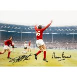 England 1966 World Cup Final goalscorers Geoff Hurst and Martin Peters signed colour photograph,