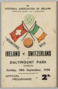 Republic of Ireland (FA of Ireland) v Switzerland, played at Dalymount Park, 18th September 1938,