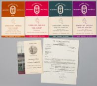 Melbourne 1956 Olympic Games full set of five football programmes, 24th November to 8th December,