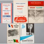 Selection of overseas International football programmes, 1950s onwards, including France (10) v