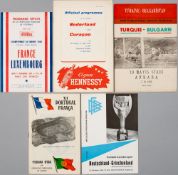 Selection of overseas International football programmes, 1950s onwards, including France (10) v