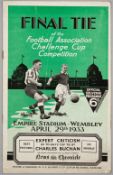 F.A. Cup Final programme Everton v Manchester City, played at Wembley Stadium, 29th April 1933,