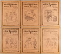 Six Tottenham Hotspur home programmes 1922-23 season, including v Manchester United, Oldham