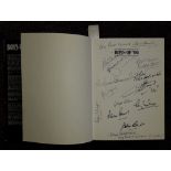 "Boys of 66" book featuring the autographs of the squad including Bobby Moore three times, written