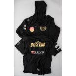 Tyson Fury black pre-fight worn tracksuit jacket & t-shirt v Deontay Wilder, Bout II held at MGM