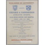 Oxford v Cambridge Athletics Sports programme at Lillie Bridge 2nd April 1886, 4-page card, good
