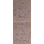 England 1970 World Cup squad signed autograph book pages featuring 16 players and coaching staff,