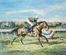 Two signed limited edition horse racing prints, comprising signed Claire Eva Burton (British, b.