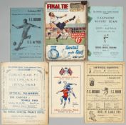 Selection of football programmes, 1930s onwards, includes England XI v Anglo Scots at Arsenal 8th
