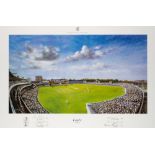 Signed Jack Russell (British, b.1963) colour limited edition print of Lord's Cricket Ground, circa