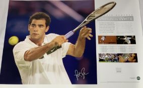 Pete Sampras (USA) signed limited edition tennis print “Pete Sampras, Merlin in White”, Limited