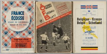Scotland away international programmes, 1950-51, include at France 27th May 1950; at Austria 27th