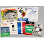 Mixed selection of Olympic Games football items,  includes Stockholm 1912 football brochure, wear to