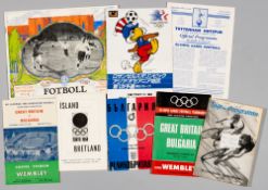 Mixed selection of Olympic Games football items,  includes Stockholm 1912 football brochure, wear to