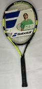 Rafael Nadal (Spain) signed Babolat tennis racquet, same brand as he uses, signed on black grip with