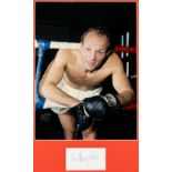 Henry Cooper signed colour photograph display,  the image featuring Henry Cooper between the