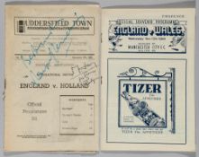 England home programmes v Wales, played at Maine Road, 13th November 1946,  sold with v Holland at