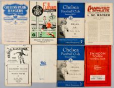 Festival of Britain selection of football programmes, played in May 1951,  include Welsh FL XI v