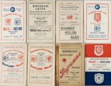 Wales v Scotland programmes, 1927-83, includes 29th October 1927 at Wrexham; 26th October 1929 at