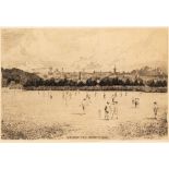 Gertrude Hayes (British, 1872-1956) 'New Cricket Field, Inverleith Place',  published by W.H. Benyon