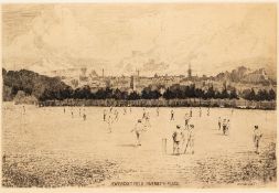 Gertrude Hayes (British, 1872-1956) 'New Cricket Field, Inverleith Place',  published by W.H. Benyon