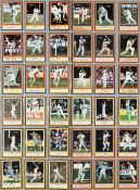 Collection of signed cricket player profile autograph collectors cards, contained in plastic sleeves