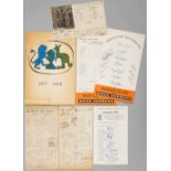 Selection of cricket autographs, New Zealand team 1949 card with team cut-out, signed in ink by 17