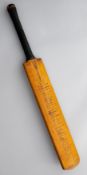 Cricket bat autographed by the 1934 England and Australia Ashes teams,  Sandham Strudwick '
