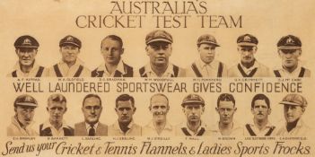 A pair of "The Referee's" Gallery of Cricket Test Teams prints,  featuring b & w images of cricket