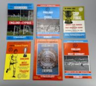 Football programmes signed in ink to team line-up pages, 1970s, including Leeds v Liverpool