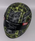 Lando Norris (UK) signed McLaren F1 ½ scale helmet (2021 Glitch) 2021 Test Helmet, Signed on Visor