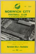1962 Football League Cup Final programme for second leg Rochdale v Norwich, played at Norwich, 1st