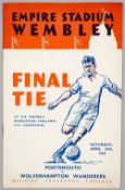 F.A. Cup Final programme Portsmouth v Wolverhampton Wanderers, played at Wembley Stadium, 29th April
