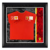 Formula 1 Michael Schumacher seven times World Champion signed & framed Ferrari shirt, set upon