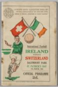 Republic of Ireland (FA of Irish Free State) v Switzerland, played at Dalymount Park, 17th March