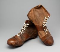 FHW (Freeman Hardy Willis) “Barbarian” vintage rugby boots circa 1920s, early and rare, signs of