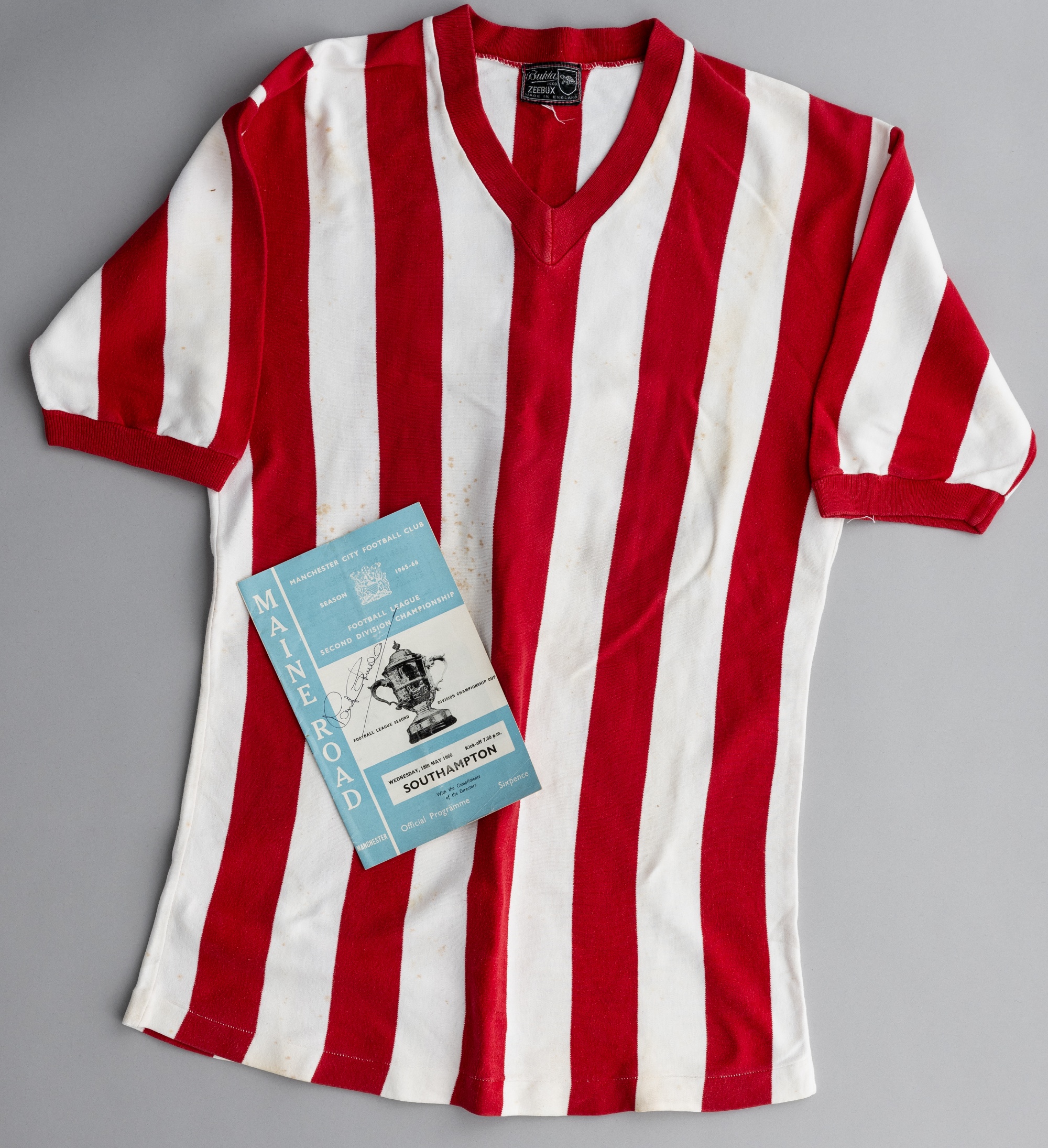 The shirt worn by Martin Chivers in the match when Southampton FC won promotion to Football League