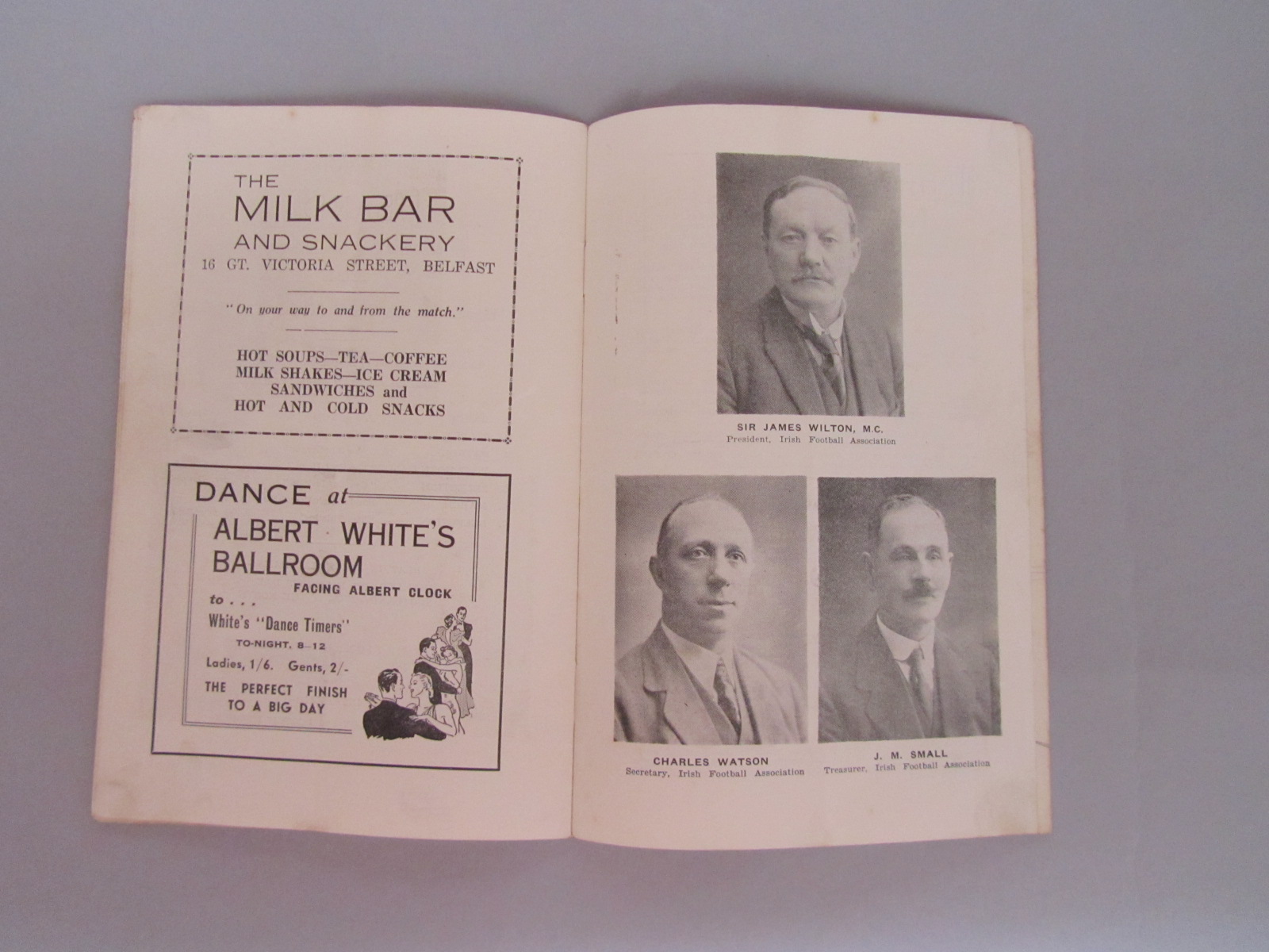 Northern Ireland International programmes, both played at Windsor Park Belfast, 1933-34 played on - Image 13 of 15