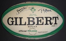 Ireland IRFU official Gilbert size 5 replica ball signed by 19 from the Warren Gatland era 1998 –