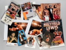 Memorabilia from the Lennox Lewis v Evander Holyfield World Heavyweight Fight, held at Maddison