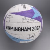 B2022 Bronze Medal Match Netball - England v New Zealand. Signed by both teams and coaches.