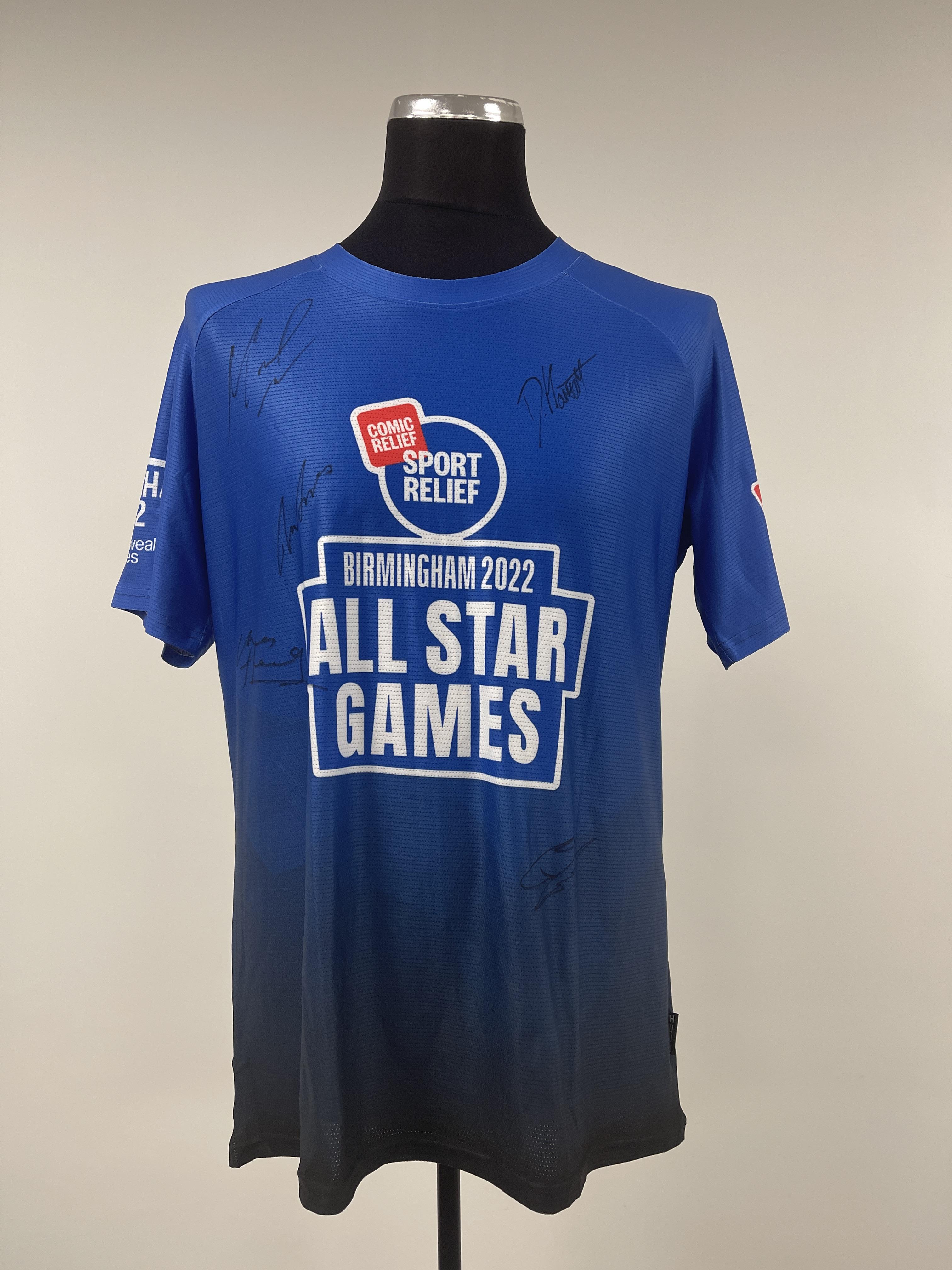 B2022 All Star Games Athletics 4x100m Relay T-Shirt - Signed by Blue Team